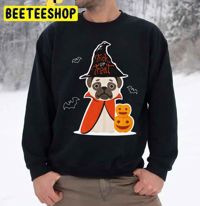 Funny Pug Trick Or Treat Halloween Unisex Sweatshirt