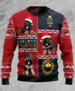 German Shepherd Vintage Ugly Christmas Sweater, All Over Print Sweatshirt