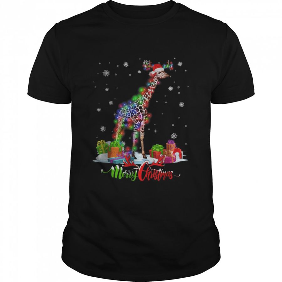 Giraffe Animal Merry Christmas Party Family Matching T Shirt
