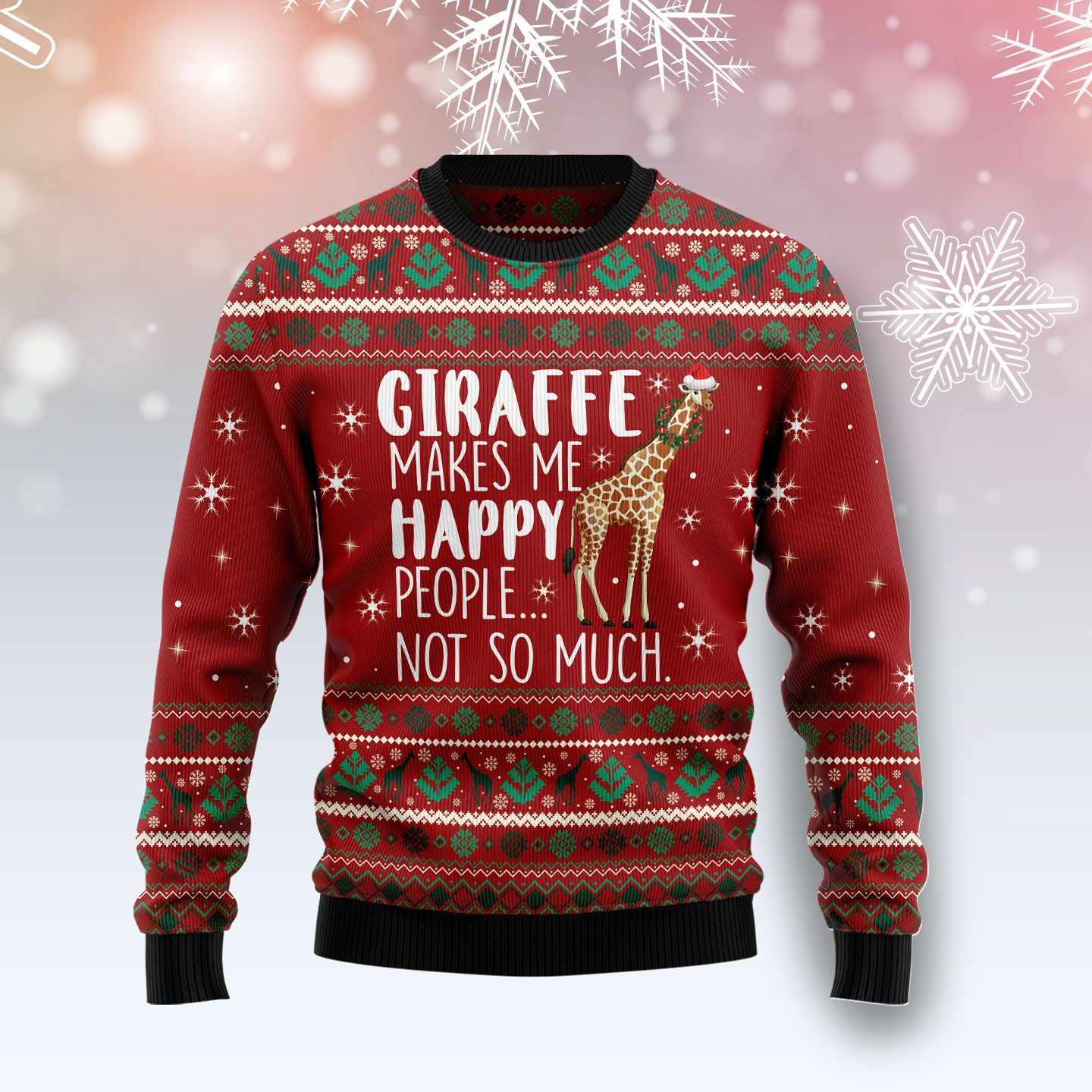 Giraffe Makes Me Happy Ugly Sweater