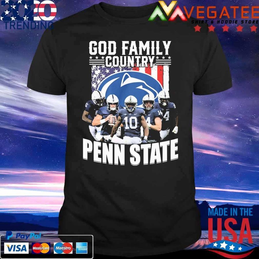 God Family Country Penn State Nittany Lions American Flag Shirt