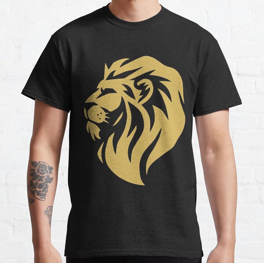 Gold Wilderness Lion Art For Men Women Kids Classic T-Shirt