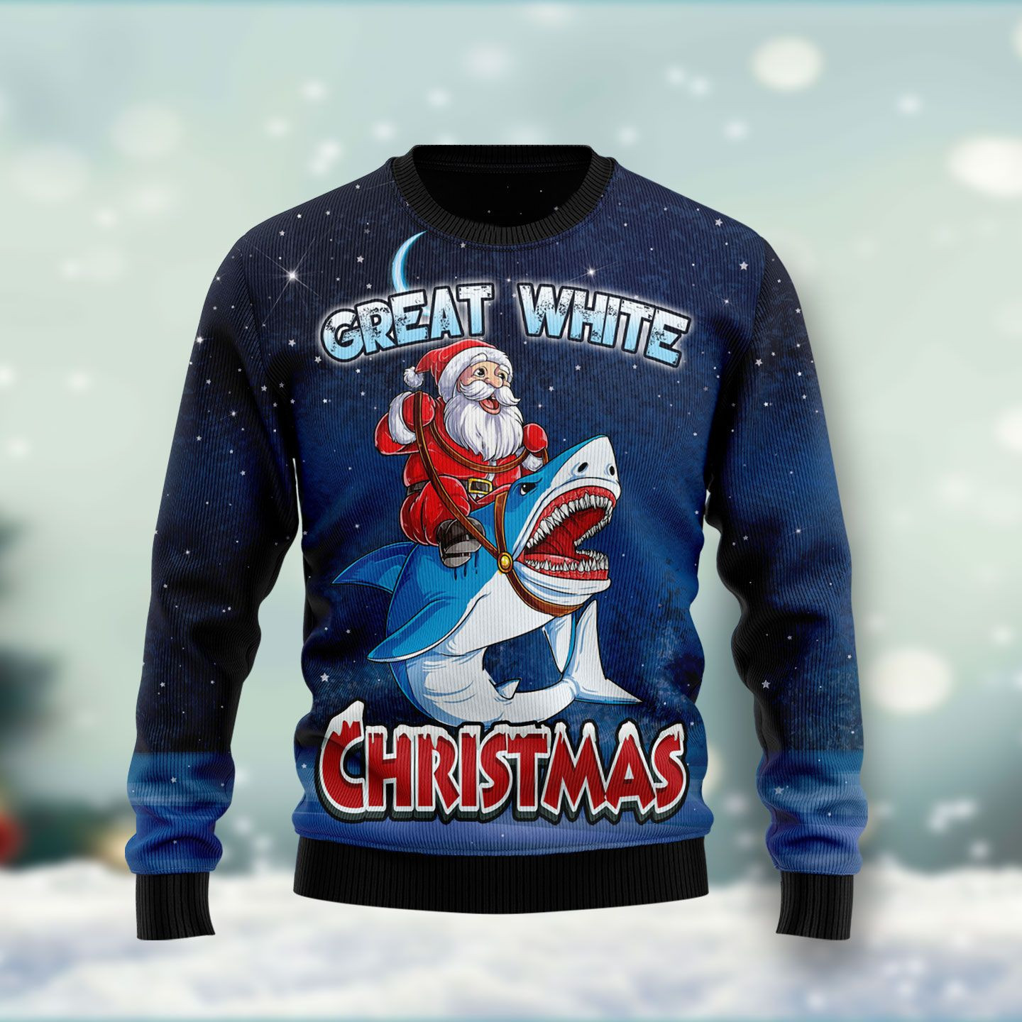 Great White Christmas Shark Ugly Sweater