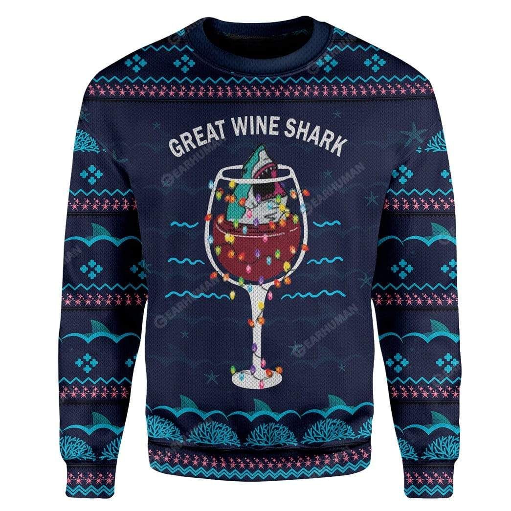 Great Wine Shark Ugly Sweater