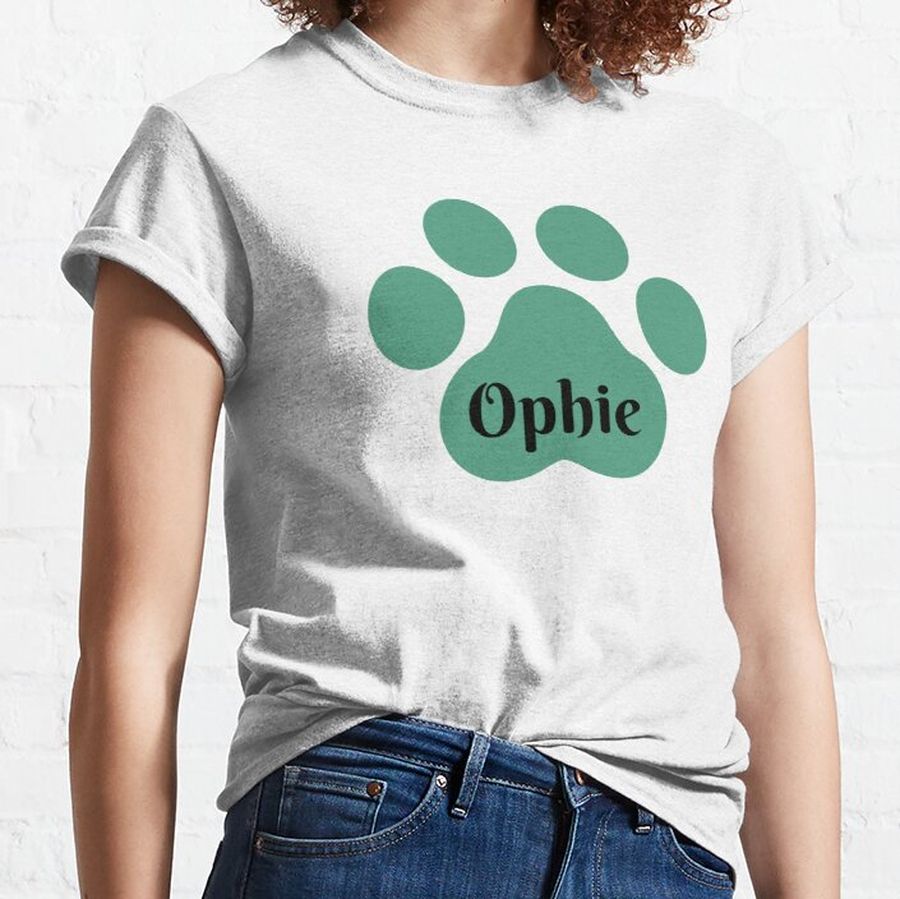 Green paw and name Ophie Classic T-Shirt