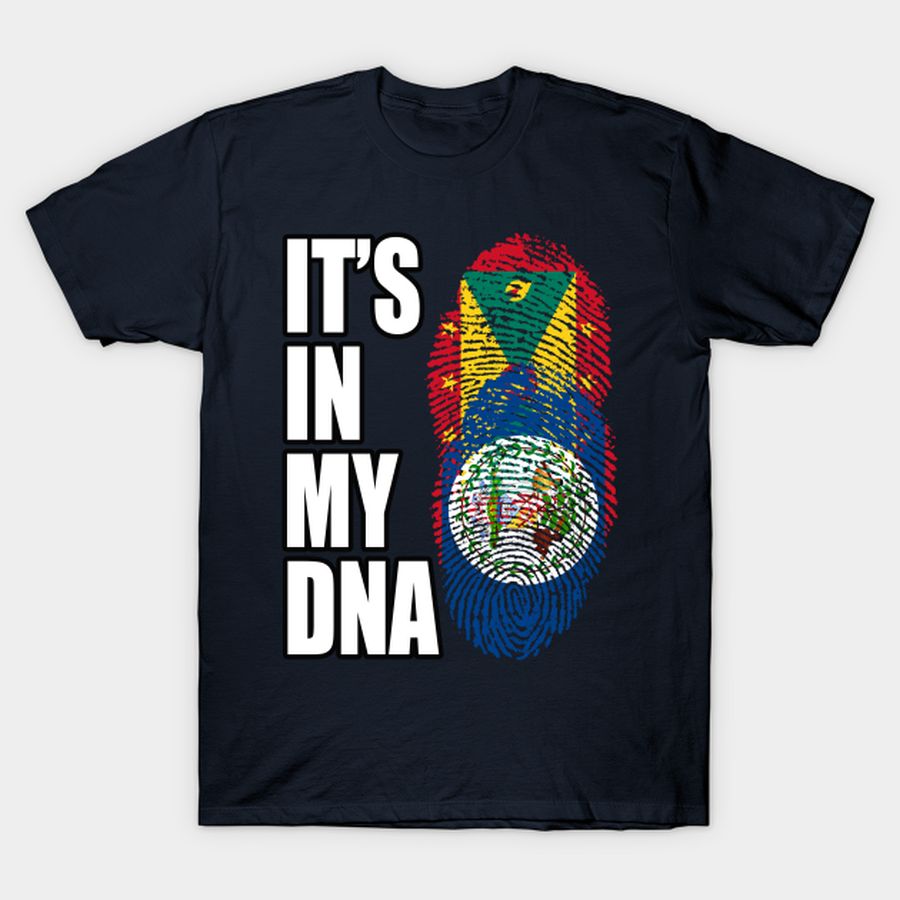Grenadian And Belizean Mix Heritage DNA Flag T-shirt, Hoodie, SweatShirt, Long Sleeve