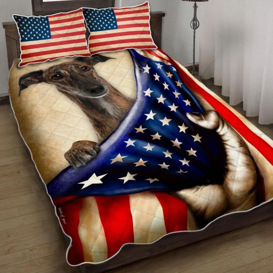 Greyhound Dog American Quilt Bedding Set