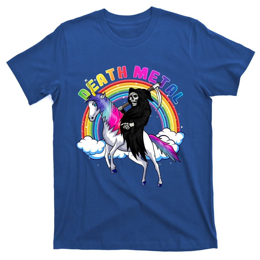 Grim Reaper Skull Riding An Unicorn Death Unicorn Halloween Funny Gift T-Shirts