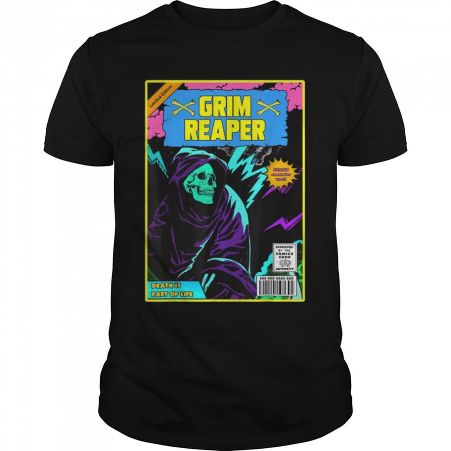 Grim Reaper Vintage Comic Classic T-Shirt B09JVZXCBY
