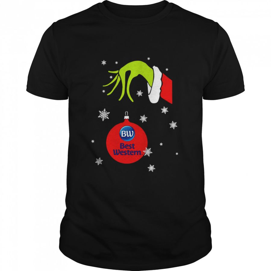 Grinch Hand Holding Ornament Best Western Snowflake Christmas Shirt