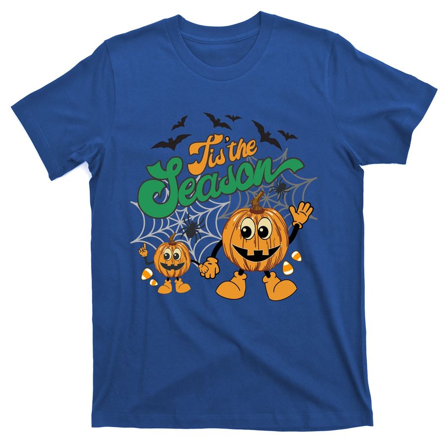 Groovy Tis The Season Pumpkin Floral Ghost Hippie Halloween Cute Gift T-Shirts