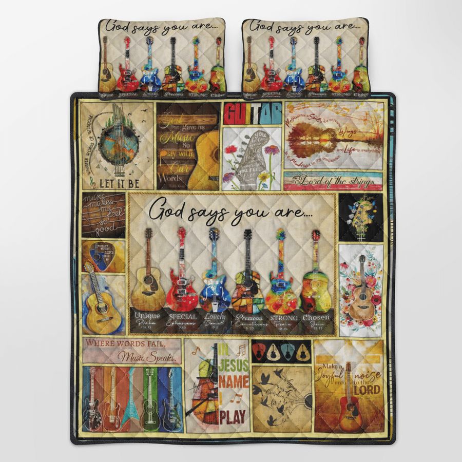 Guitar God Says You Are Quilt Bedding Set