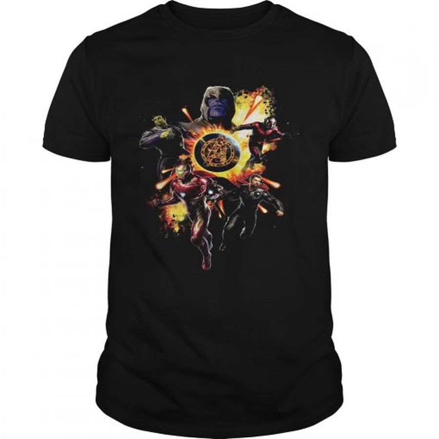 Guys Marvel Avengers Endgame Superheroes and Thanos shirt