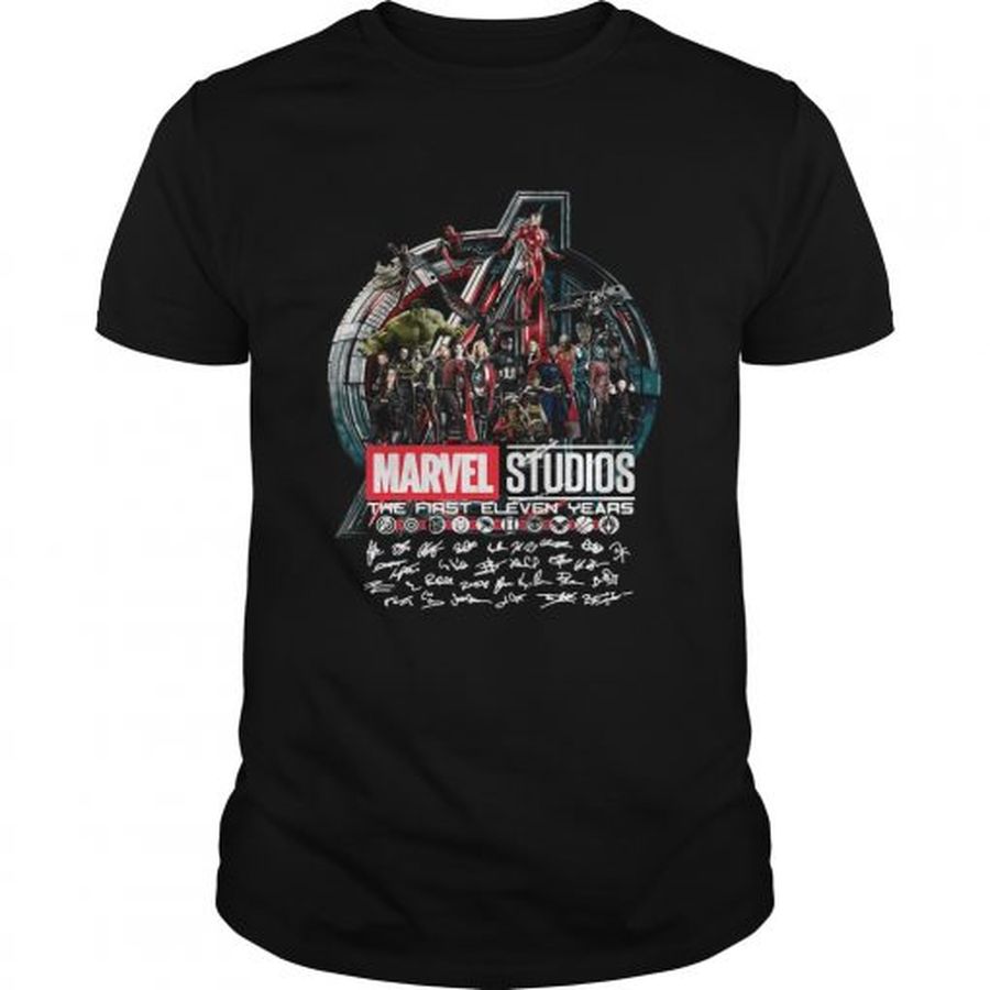 Guys MARVEL STUDIOS THE FIRST ELEVEN YEARS ALL CHARACTERS’ SIGNATURE AVENGERS SHIRT
