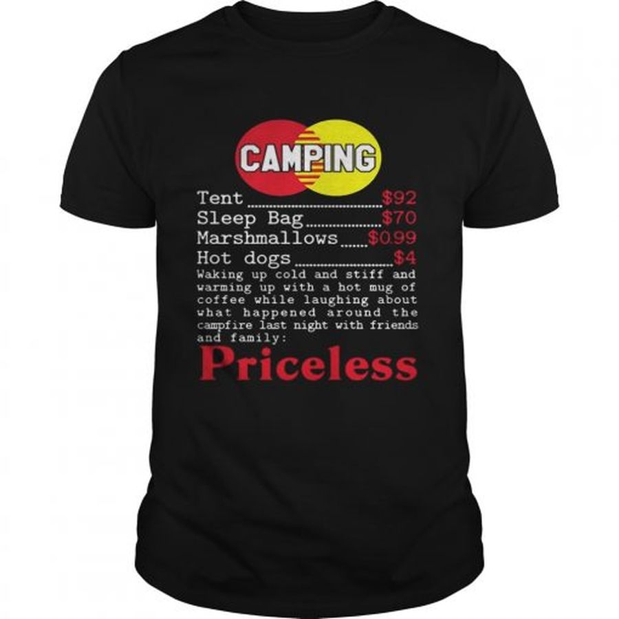 Guys Mastercard Camping Priceless shirt