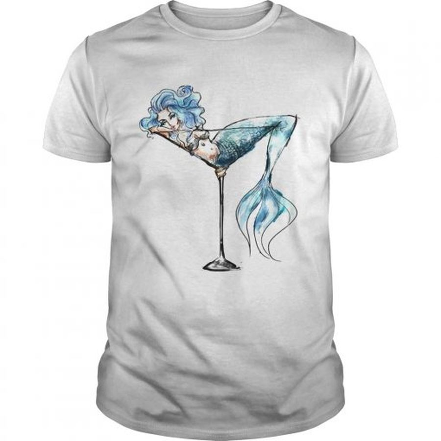 Guys Mermaid and cocktail glass shirt