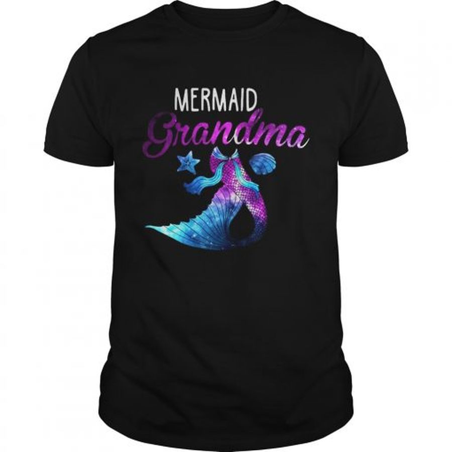 Guys Mermaid Grandma Squad Birthday Party Colorful T-shirt