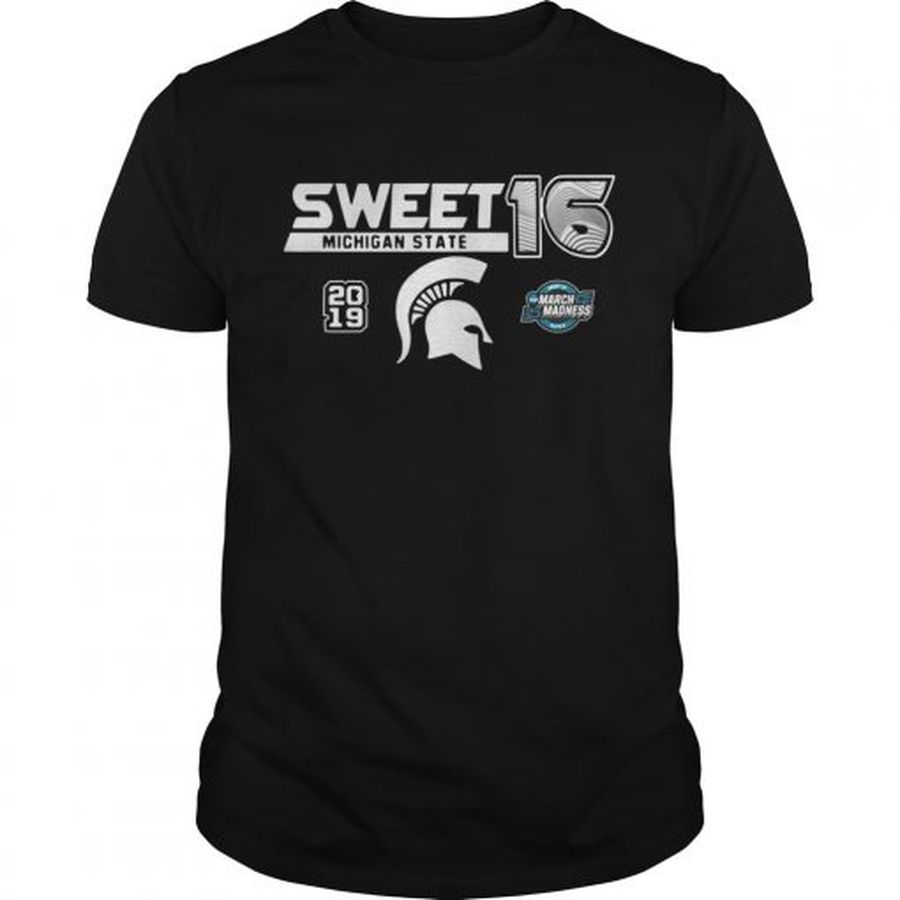 Guys Michigan State Spartans 2019 NCAA Basketball Tournament March Madness Sweet 16 shirt