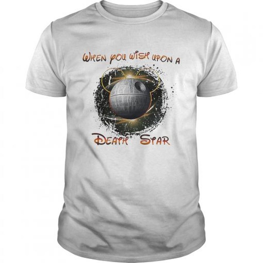 Guys Mickey Mouse when you wish upon a Death Star Star Wars shirt