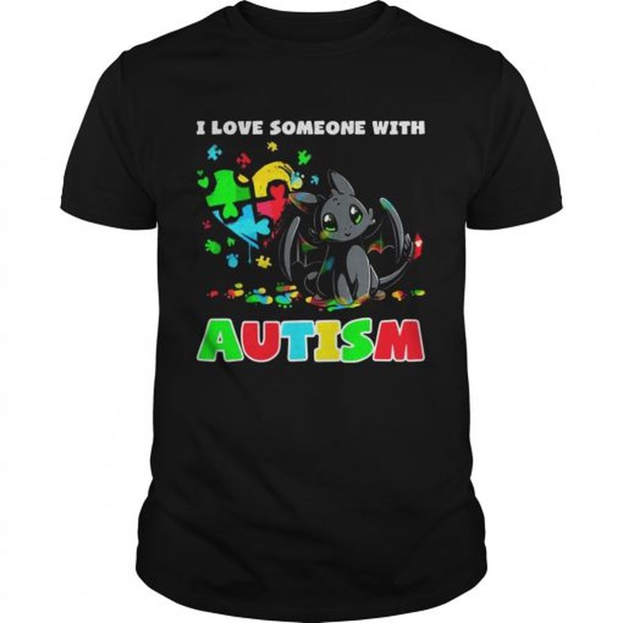 Guys Night Fury I love someone with Autism shirt