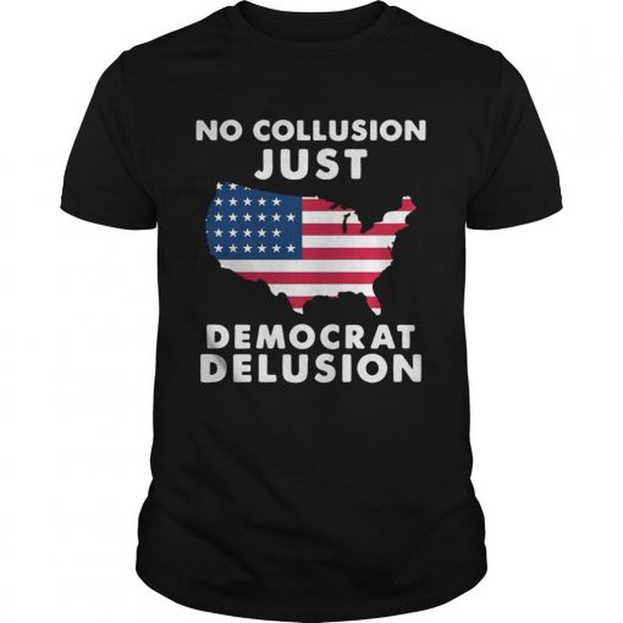 Guys No collusion just democrat delusion America Flag shirt
