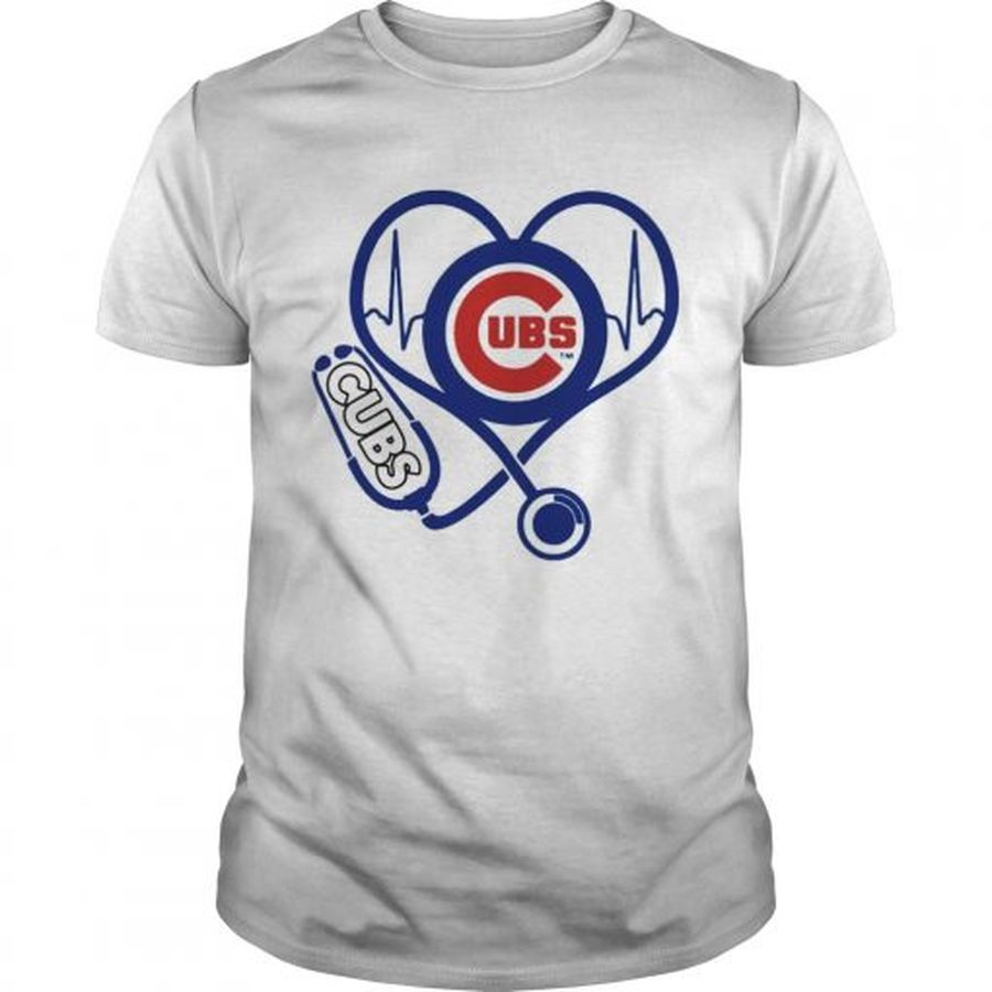 Guys Nurse loves Chicago Cubs stethoscope shirt