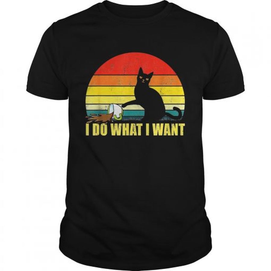 Guys Official I do what I want Cat spilled coffee sunset Shirt