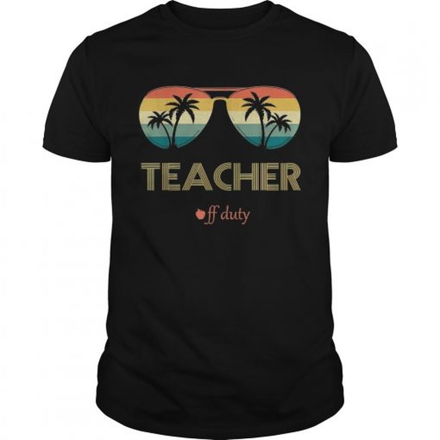 Guys Official Summer Teacher Off Duty Glass Vintage Shirt