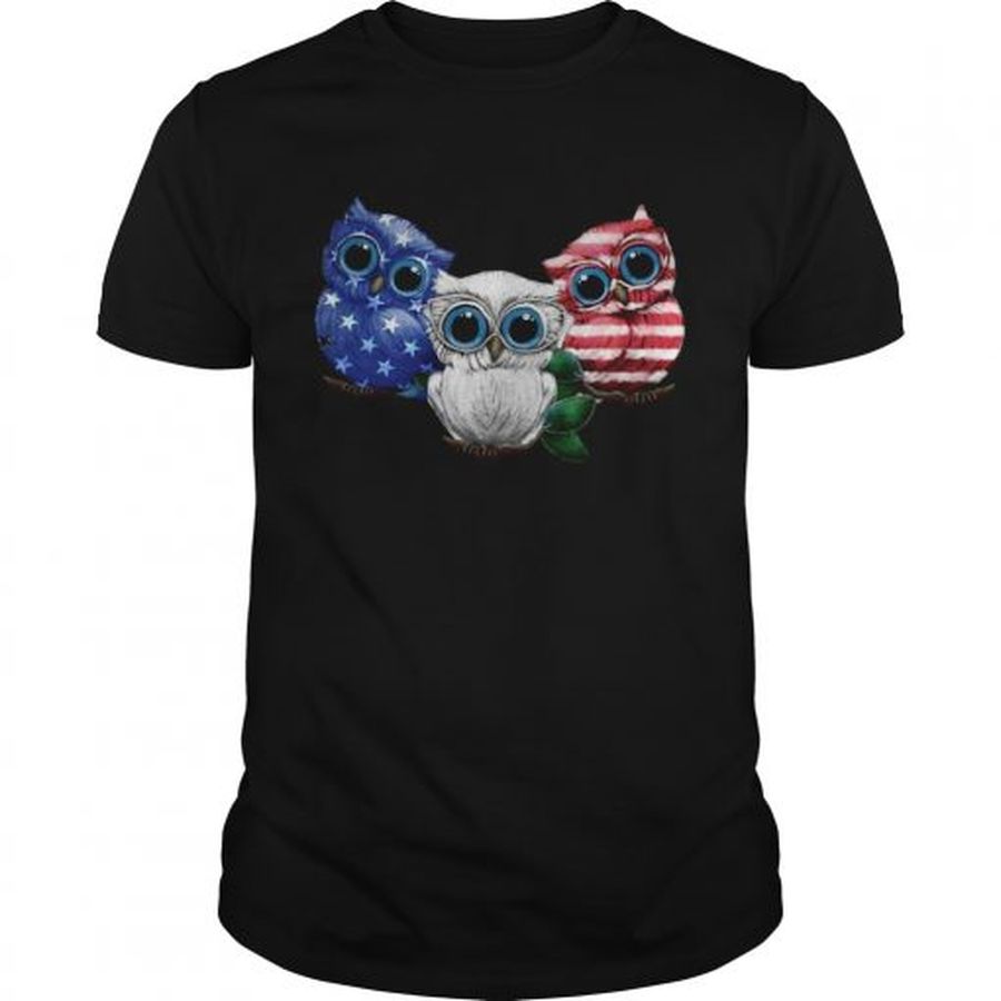 Guys Owl American flag shirt