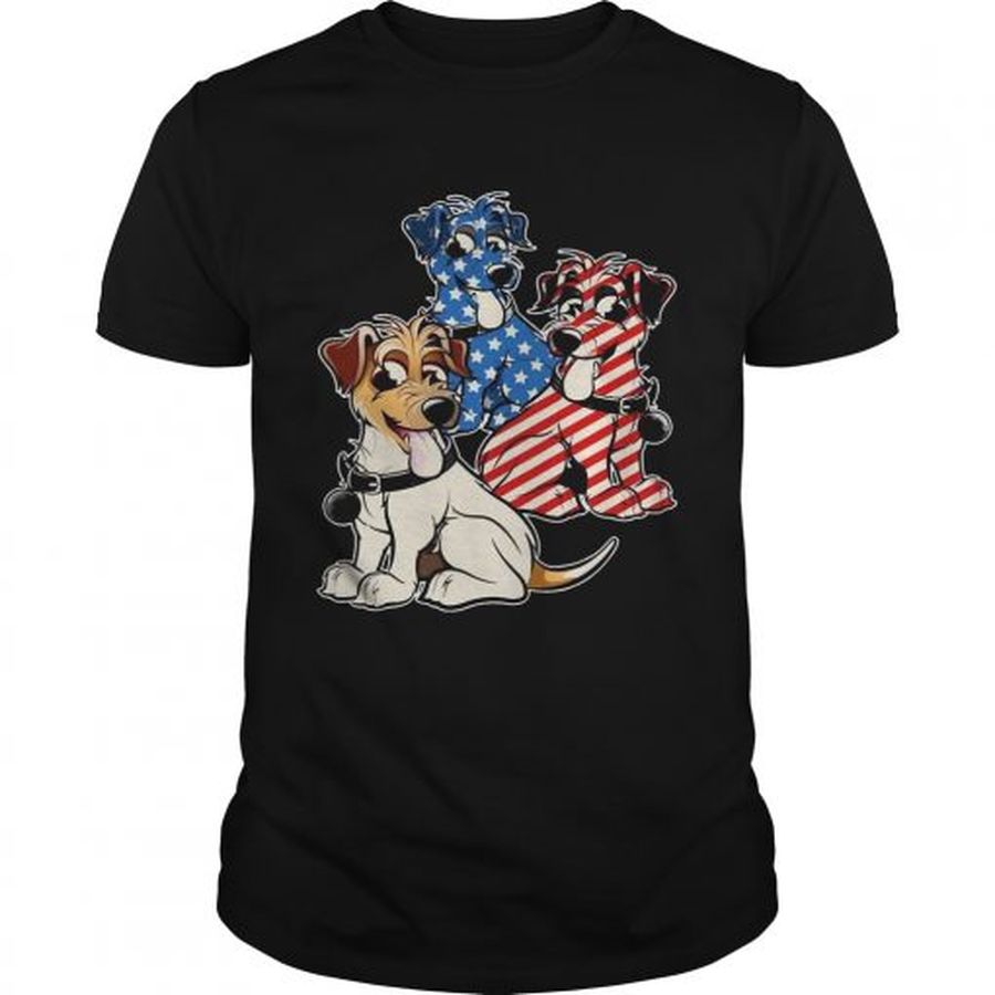 Guys Parson Russell Terrier American Flag Tshirt