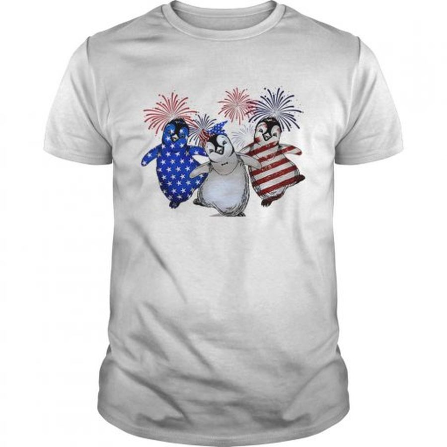 Guys Penguin American flag shirt