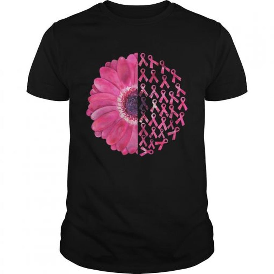 Guys Pink Flower Breast Cancer Survivor Shirt