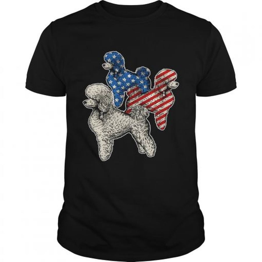 Guys Poodle American Flag Tshirt