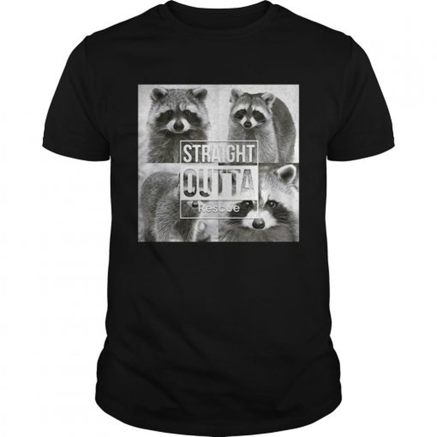 Guys Racoon straight outta rescue shirt