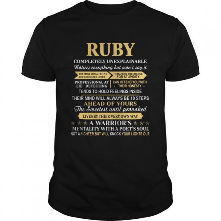 Guys Ruby completely unexplainable notices everything shirt