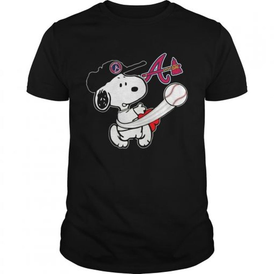 Guys Snoopy Play Baseball TShirt For Fan Braves Team