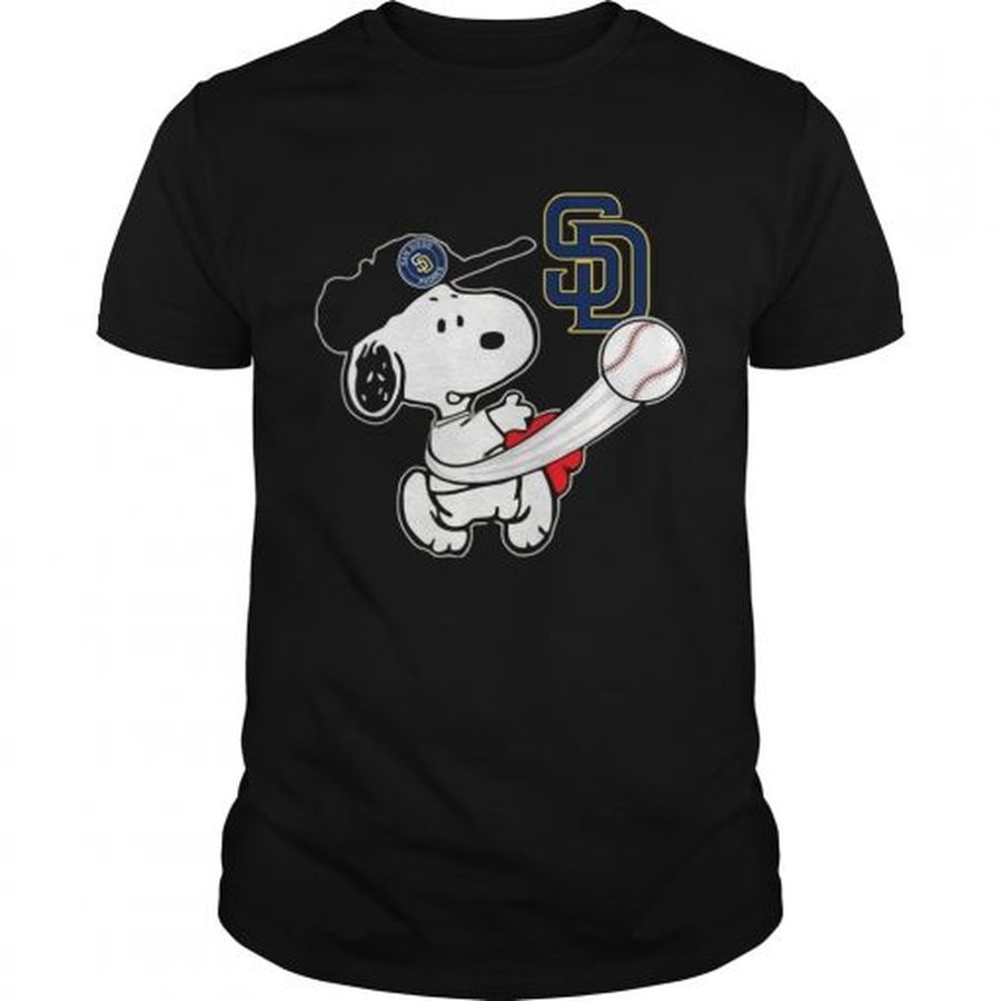 Guys Snoopy Play Baseball TShirt For Fan Padres Team