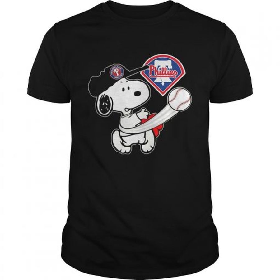 Guys Snoopy Play Baseball TShirt For Fan Phillies Team