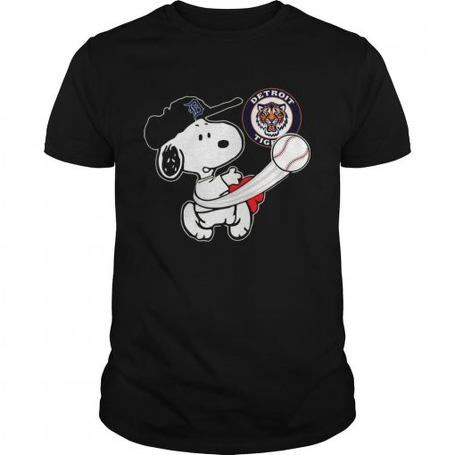 Guys Snoopy Play Baseball TShirt For Fan Tigers Team