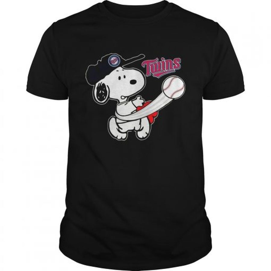 Guys Snoopy Play Baseball TShirt For Fan Twins Team