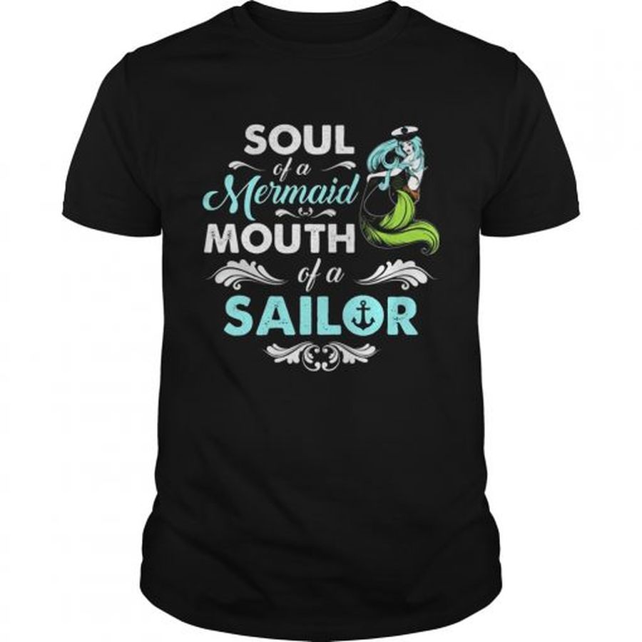 Guys Soul Of Mermaid Mouth Of A Sailor Hippie Tshirt