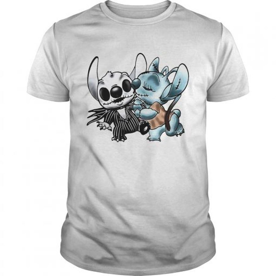 Guys Stitch and Angel Jack Skellington The Nightmare Before Christmas shirt