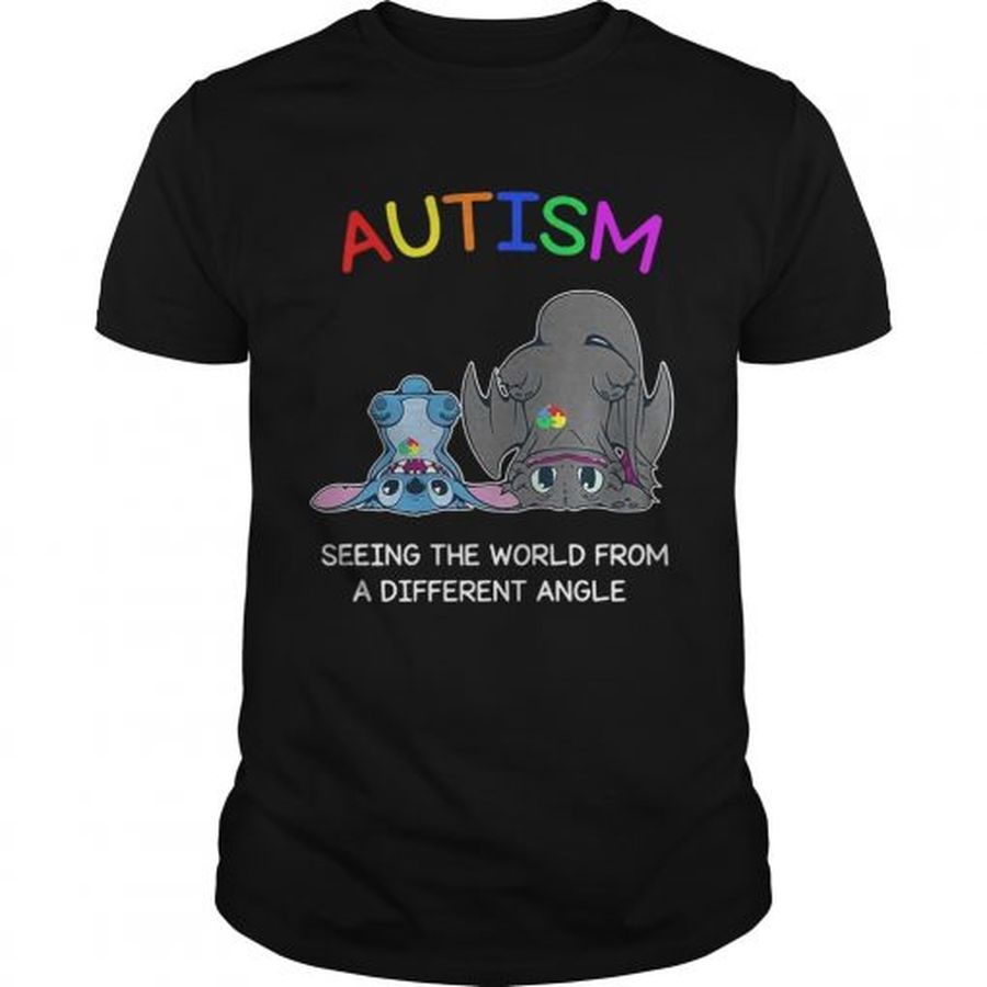 Guys Stitch and Toothless Autism seeing the world from a different angle shirt