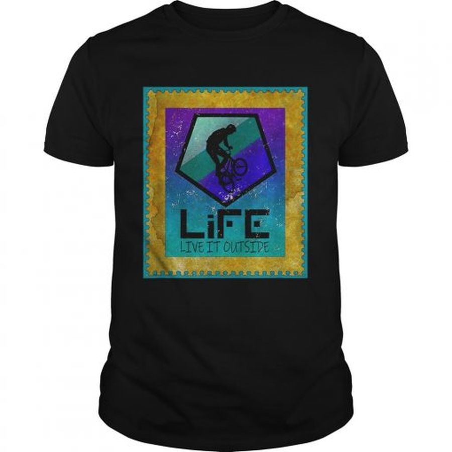 Guys Stunt Cyclist on Life live it outside shirt