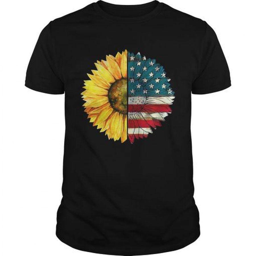 Guys Sunflower American flag shirt