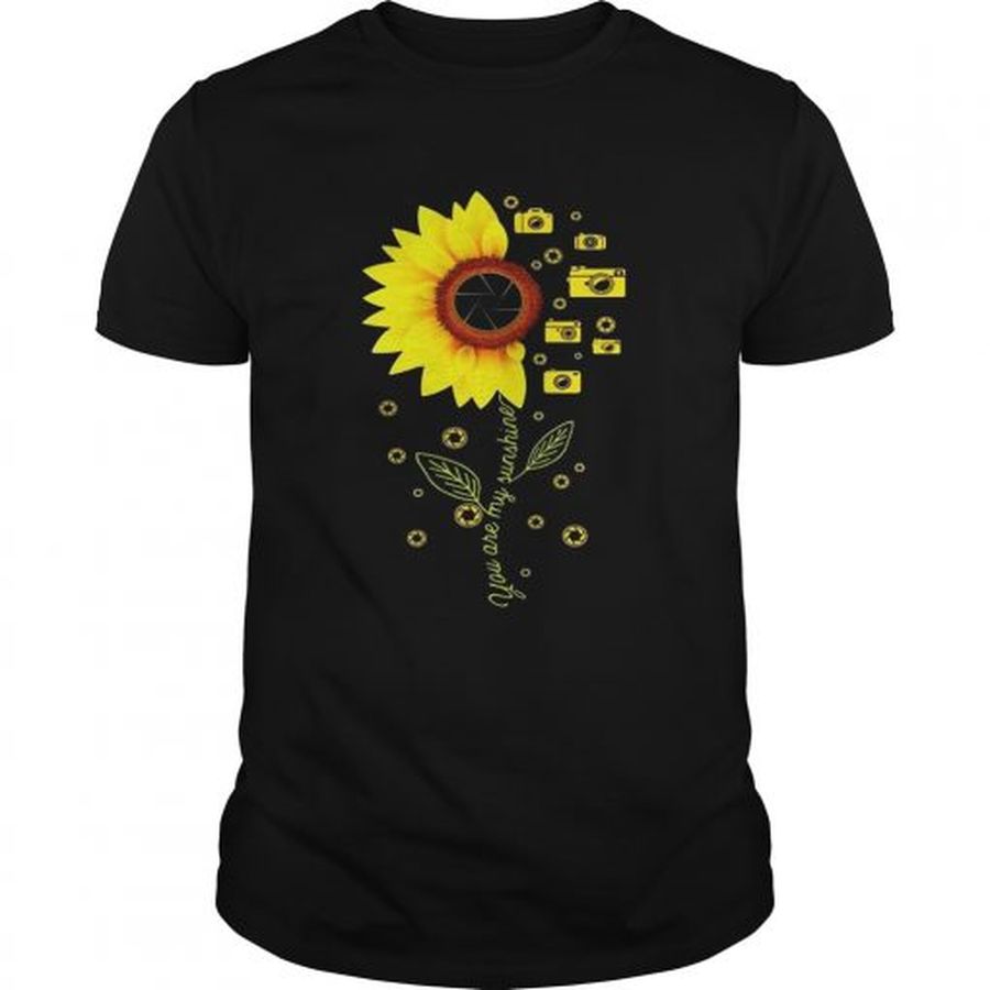 Guys Sunflower Camera you are my sunshine shirt