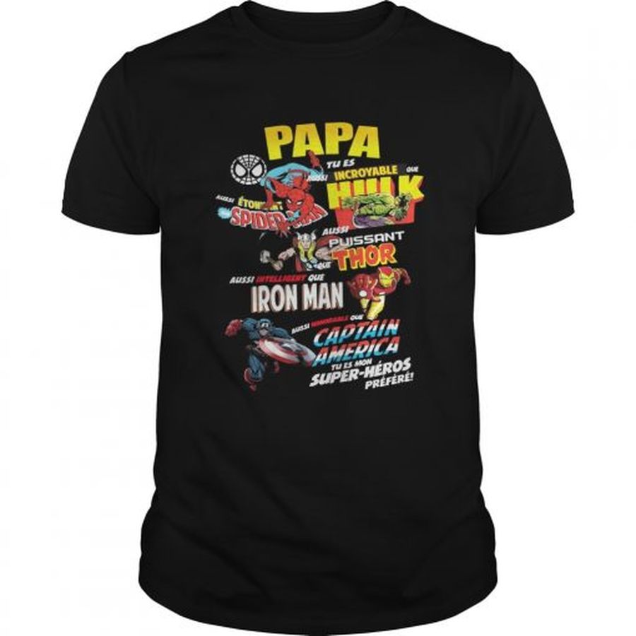 Guys Superhero Daddy Marvel Comic Characters shirt