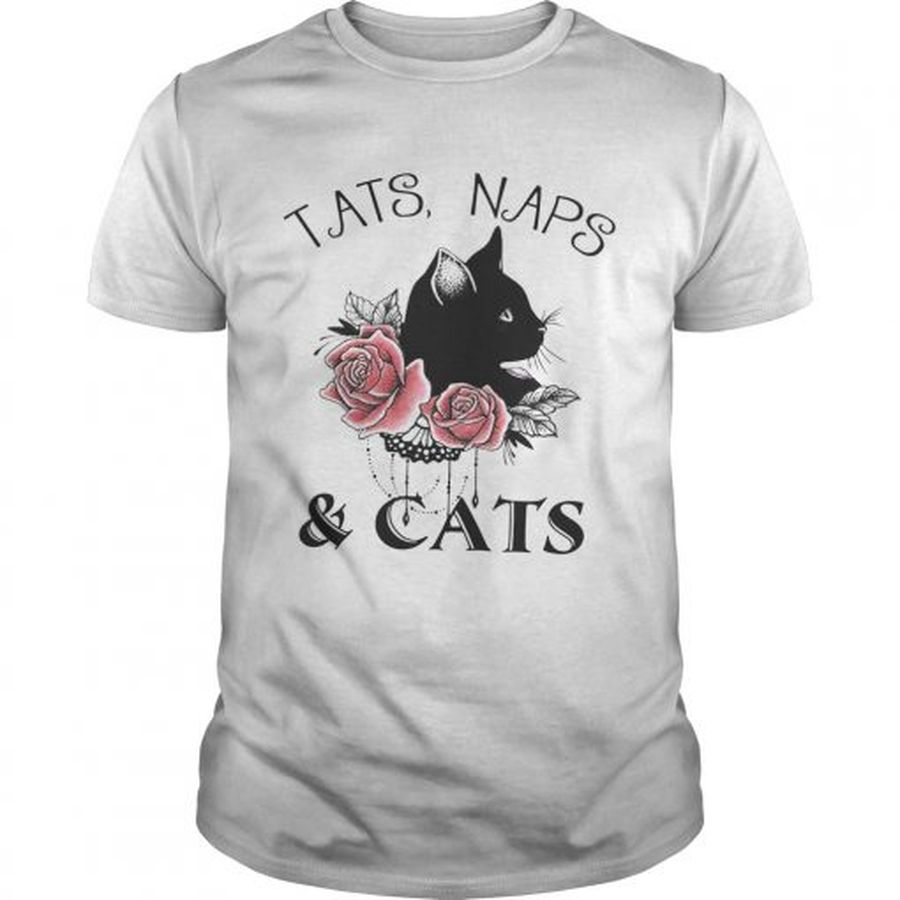 Guys Tats naps and cats flower shirt