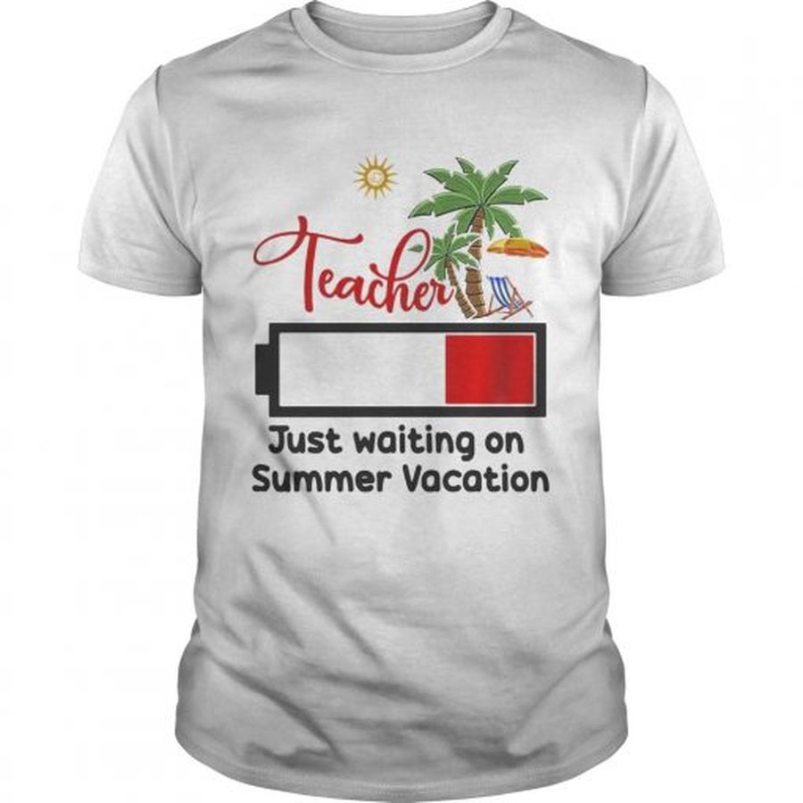 Guys Teacher just waiting on summer vacation shirt