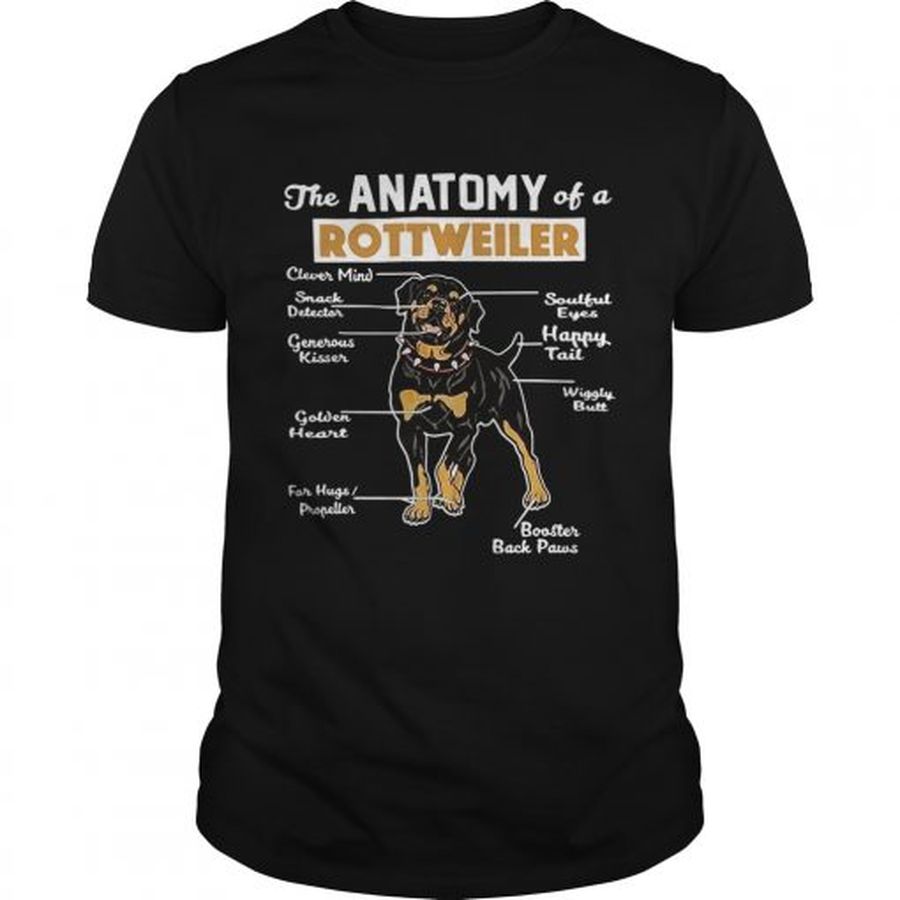 Guys The anatomy of a Rottweiler clever mind soulful eyes snack detector shirt